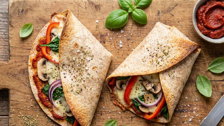 Recept: Pizza Wrap with Mozzarella and Vegetables