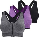 
  
3-Pack Front-Zip Sports Bra 